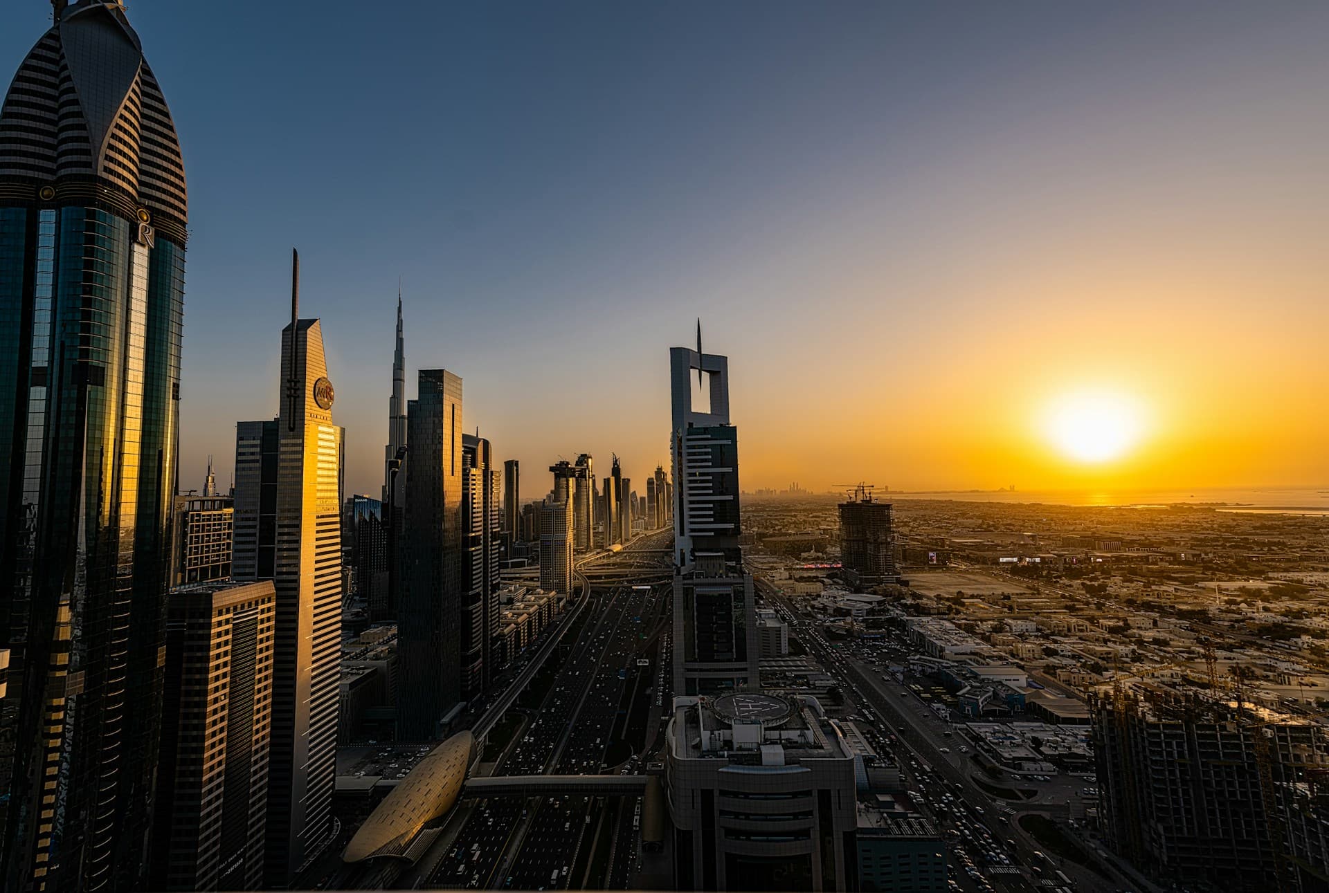 dubai skyline with digital overlay